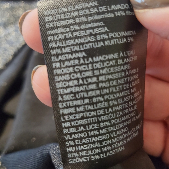 NWT H&M Divided Black With Silver Sparkles Wrap Tie Short Dress Size Med Ret $25 - Picture 11 of 11